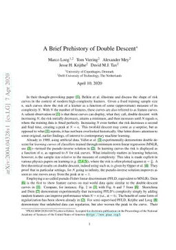 A Brief Prehistory of Double Descent