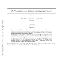OV: Validity-based Optimistic Smart Contracts