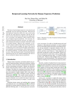 Reciprocal Learning Networks for Human Trajectory Prediction