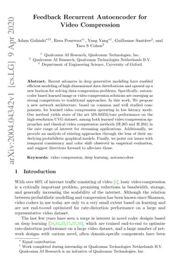Feedback Recurrent Autoencoder for Video Compression