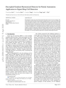 Decoupled Gradient Harmonized Detector for Partial Annotation:
  Application to Signet Ring Cell Detection
