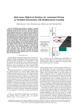Risk-Aware High-level Decisions for Automated Driving at Occluded
  Intersections with Reinforcement Learning