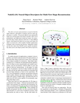NodeSLAM: Neural Object Descriptors for Multi-View Shape Reconstruction