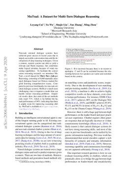 MuTual: A Dataset for Multi-Turn Dialogue Reasoning