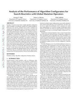 Analysis of the Performance of Algorithm Configurators for Search
  Heuristics with Global Mutation Operators