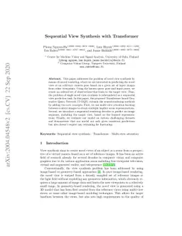 Sequential View Synthesis with Transformer