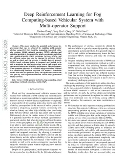 Deep Reinforcement Learning for Fog Computing-based Vehicular System
  with Multi-operator Support