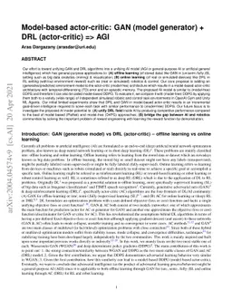 Model-based actor-critic: GAN (model generator) + DRL (actor-critic) =>
  AGI