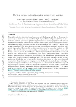 Cortical surface registration using unsupervised learning
