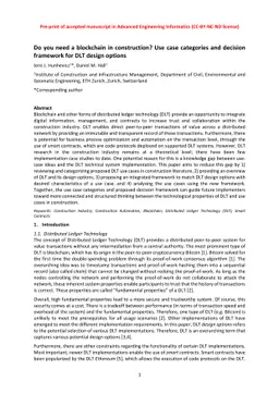 Do you need a blockchain in construction? Use case categories and
  decision framework for DLT design options