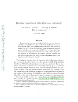 Bayesian Computation with Intractable Likelihoods