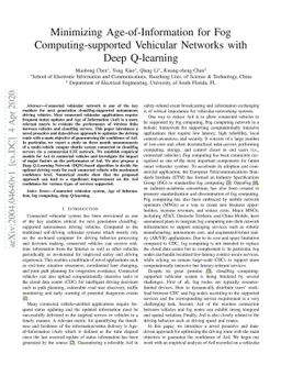Minimizing Age-of-Information for Fog Computing-supported Vehicular
  Networks with Deep Q-learning