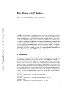 Data Dieting in GAN Training