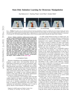 State-Only Imitation Learning for Dexterous Manipulation