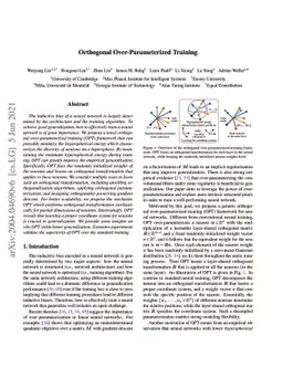 Orthogonal Over-Parameterized Training