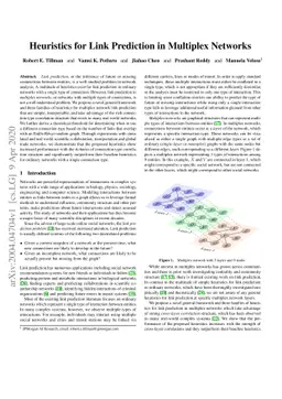 Heuristics for Link Prediction in Multiplex Networks