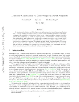 Multiclass Classification via Class-Weighted Nearest Neighbors