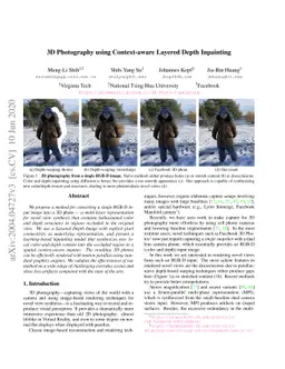 3D Photography using Context-aware Layered Depth Inpainting