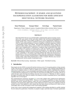 Dithered backprop: A sparse and quantized backpropagation algorithm for
  more efficient deep neural network training