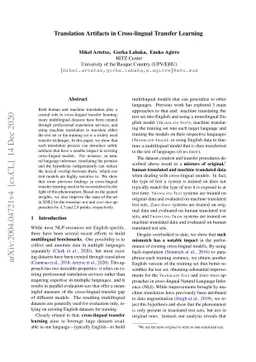 Translation Artifacts in Cross-lingual Transfer Learning