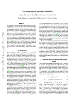 Advancing Speech Synthesis using EEG