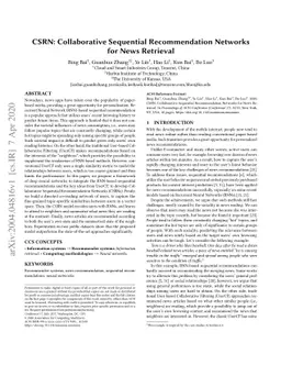 CSRN: Collaborative Sequential Recommendation Networks for News
  Retrieval