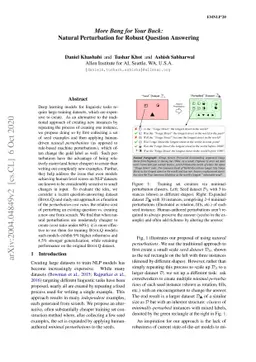 More Bang for Your Buck: Natural Perturbation for Robust Question
  Answering