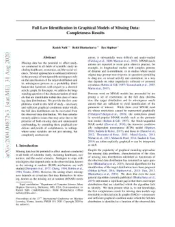 Full Law Identification In Graphical Models Of Missing Data:
  Completeness Results
