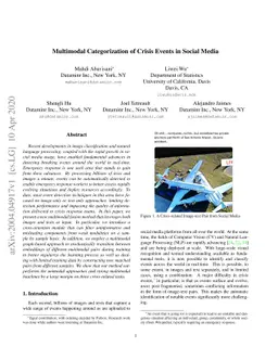 Multimodal Categorization of Crisis Events in Social Media