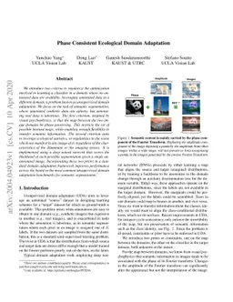 Phase Consistent Ecological Domain Adaptation