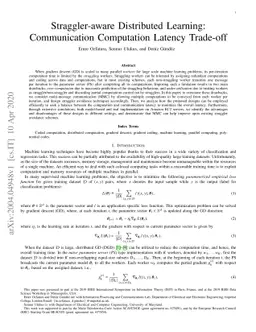 Straggler-aware Distributed Learning: Communication Computation Latency
  Trade-off