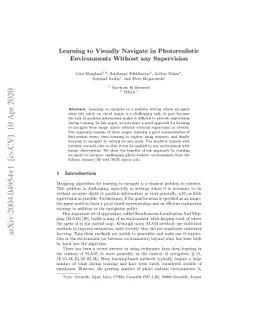 Learning to Visually Navigate in Photorealistic Environments Without any
  Supervision