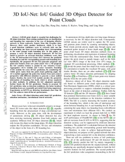3D IoU-Net: IoU Guided 3D Object Detector for Point Clouds