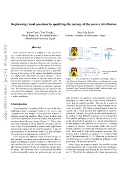 Rephrasing visual questions by specifying the entropy of the answer
  distribution