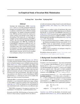 An Empirical Study of Invariant Risk Minimization