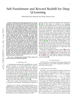 Self Punishment and Reward Backfill for Deep Q-Learning