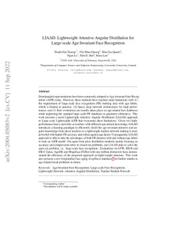 LIAAD: Lightweight Attentive Angular Distillation for Large-scale
  Age-Invariant Face Recognition