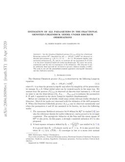 Estimation Of all parameters in the Fractional Ornstein-Uhlenbeck model
  under discrete observations