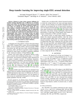 Deep transfer learning for improving single-EEG arousal detection