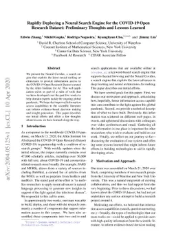 Rapidly Deploying a Neural Search Engine for the COVID-19 Open Research
  Dataset: Preliminary Thoughts and Lessons Learned