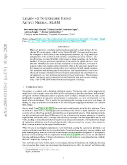 Learning to Explore using Active Neural SLAM