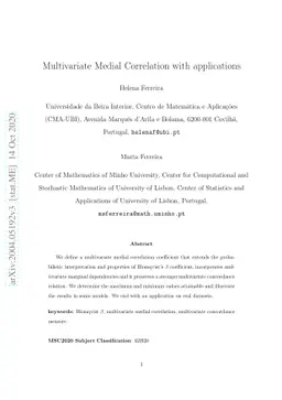 Multivariate Medial Correlation with applications