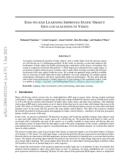 End-to-end Learning Improves Static Object Geo-localization in Monocular
  Video