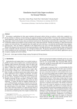 Simulation-based Lidar Super-resolution for Ground Vehicles
