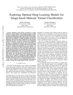Exploring Optimal Deep Learning Models for Image-based Malware Variant
  Classification
