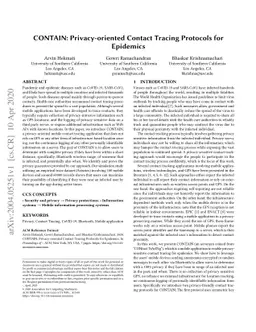 CONTAIN: Privacy-oriented Contact Tracing Protocols for Epidemics