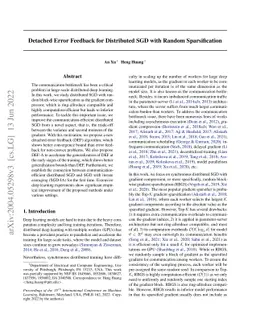 Detached Error Feedback for Distributed SGD with Random Sparsification
