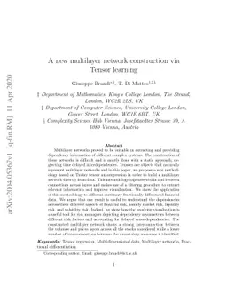 A new multilayer network construction via Tensor learning