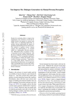 You Impress Me: Dialogue Generation via Mutual Persona Perception