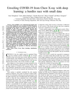 Unveiling COVID-19 from Chest X-ray with deep learning: a hurdles race
  with small data